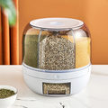4-Section Rotating Grain Storage Dispenser