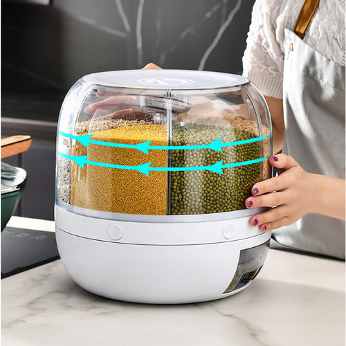 4-Section Rotating Grain Storage Dispenser